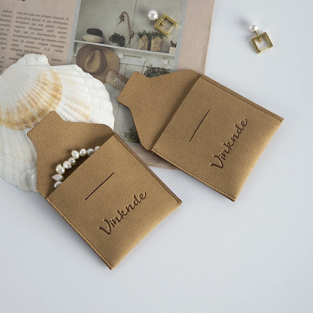 50 Luxuriöse Bijoux-Geschenkbeutel aus dickem Mikrofaser mit individuellem Logo für Schmuck, Ohrringe, Ringe, Halsketten – Hochzeitsgeschenke in Großpackung – Detail 9