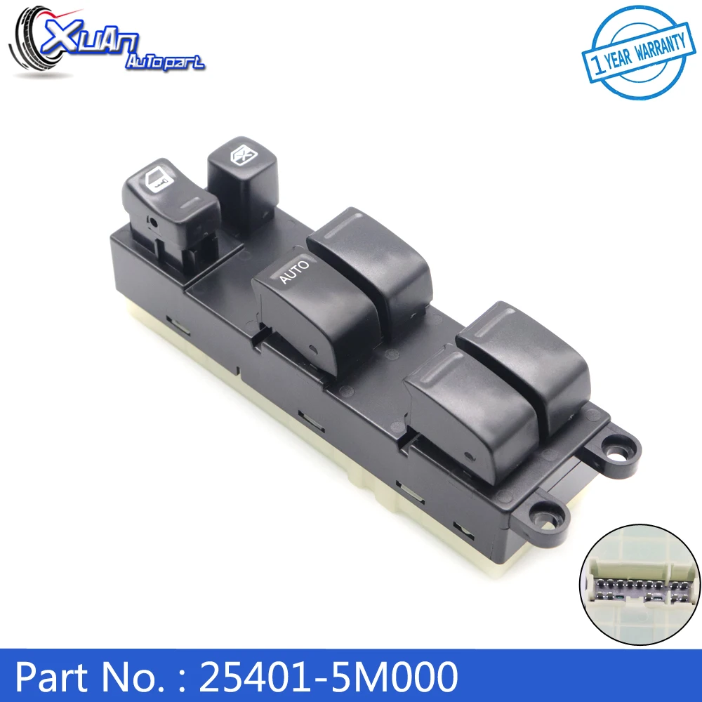 

XUAN NEW Driver Side Front Power Window Master Control Switch 25401-5M000 For Nissan Sentra 1.8L 2.0L 2.5L 2000-2006 254015M000