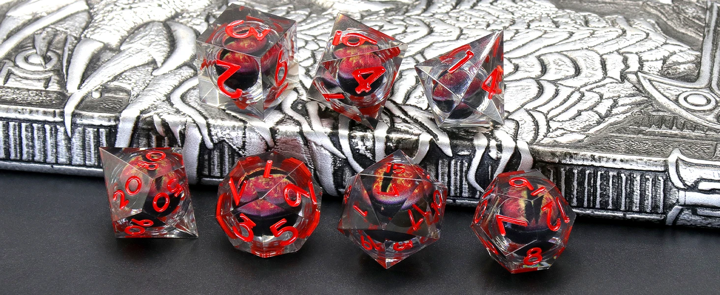 Harz DND Würfelset ZHOORQI Polyedrische Würfel für Dungeon and Dragon Rollenspiel RPG Würfel – Detail 5
