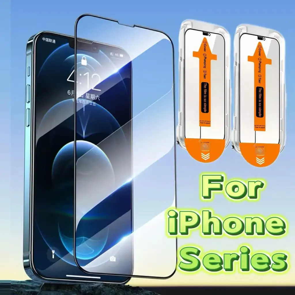 2 Pack HD Screen Protector for iPhone Series 17, 16, 15, 14, 13, 12, 11, XR, XS, 9H Hardness, Bubble-Free & Dust-Free
