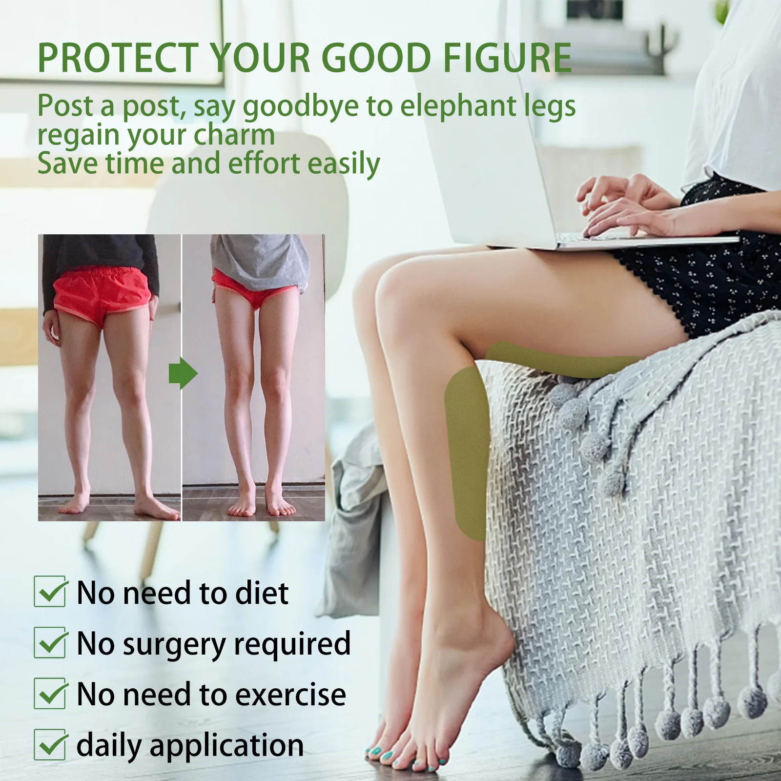 Leg Slimming Patch Thigh Shaping Tightening Firming Leg Muscle Anti Cellulite Promote Fat Burning Wormwood Lifting Sticker weight loss products