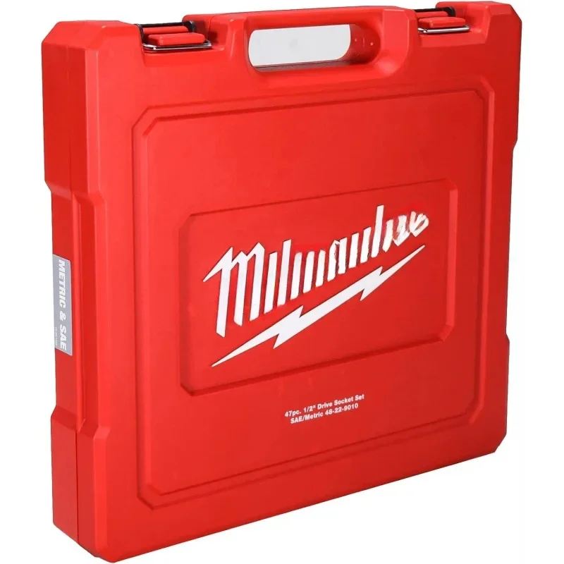 MMilwaukee 48-22-9010 47-Piece 1/2 in. Drive Metric and SAE Ratchet and Socket Set with FOUR FLAT Sides 4