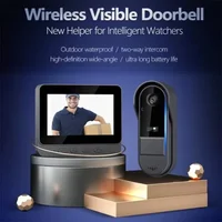 Sonnette d'interphone sans fil, Vision nocturne, écran HD 4,3 pouces LPS, caméra vidéo, sécurité domestique intelligente, sonnette visuelle 6