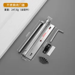 Premium Heavy-Duty Aluminum Alloy Automatic Door Closer with Soft Close Feature (S)