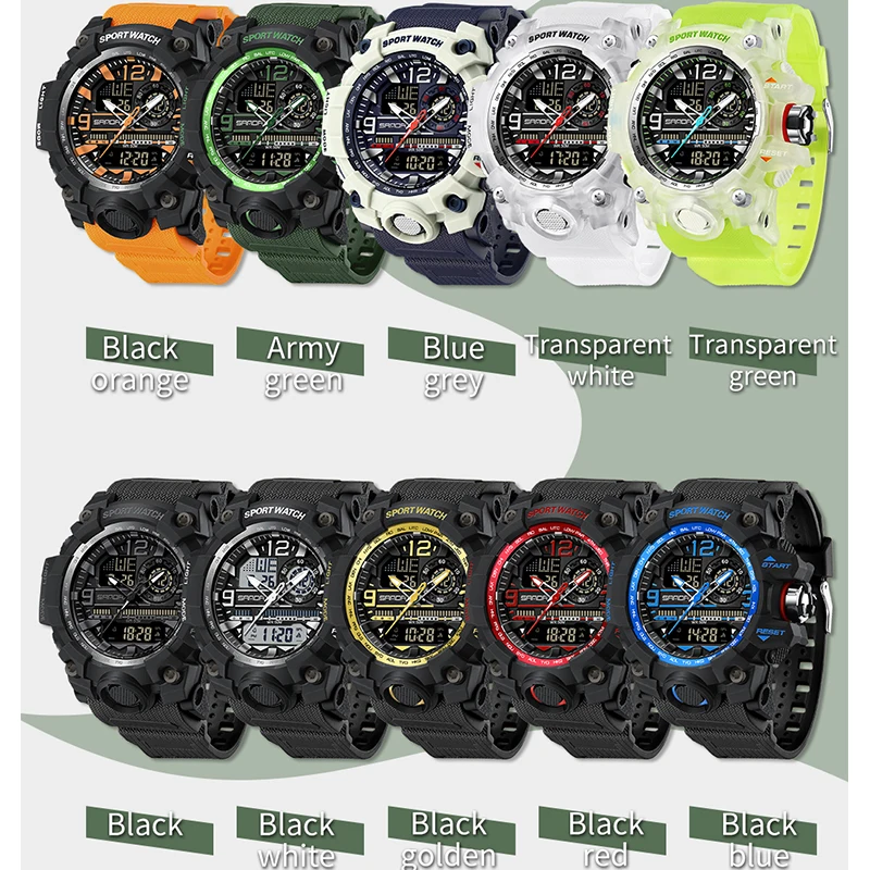 Sanda Brand New G Style Men's Watches 50m Waterproof Outdoor Sports Military Quartz Watch For Male Led Digital Wristwatch Clock, Alina Gadgets