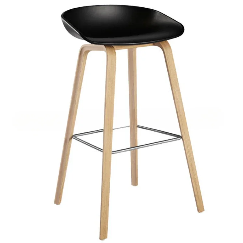 

Nordic Modern Minimalist Black Wood Color Adult Pp Bar Chair