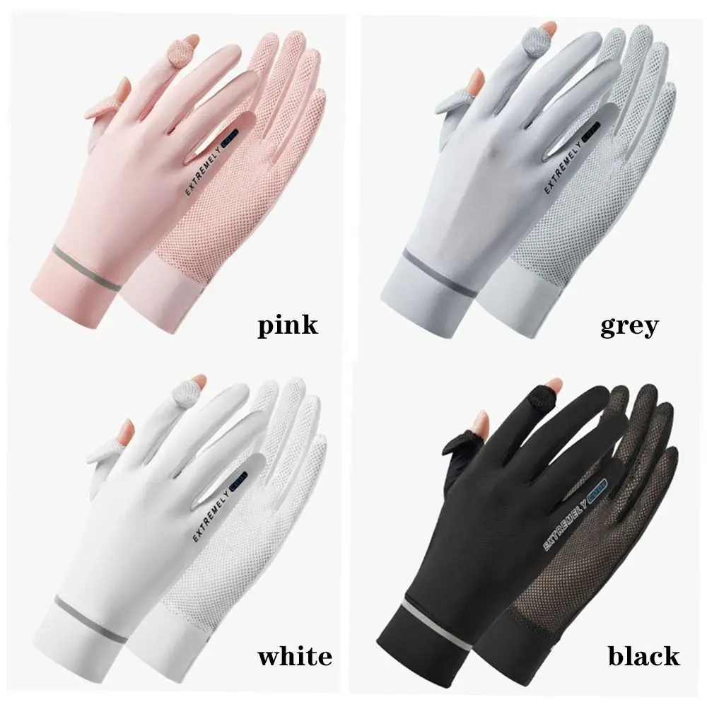 Cycling Driving Running Thin Summer Sun Protection Gloves Mittens Anti-UV Gloves Ice Silk Gloves 6