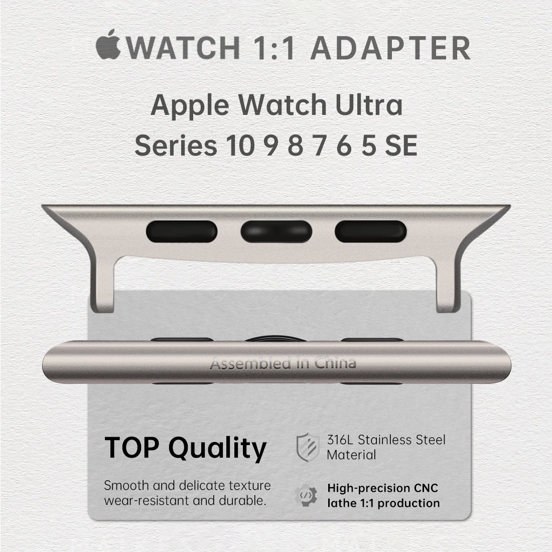 2pcs Stainless Steel Apple Watch Band Adapter Connector