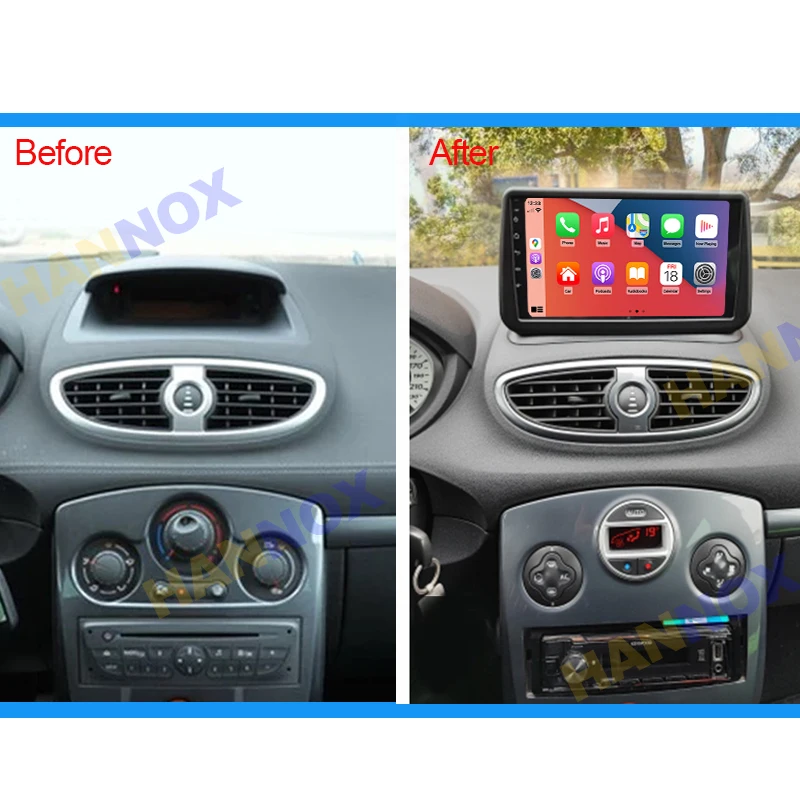 HANNOX For Renault Clio 3 Clio3 2005 2014 2 Din 9 Inch Android GPS