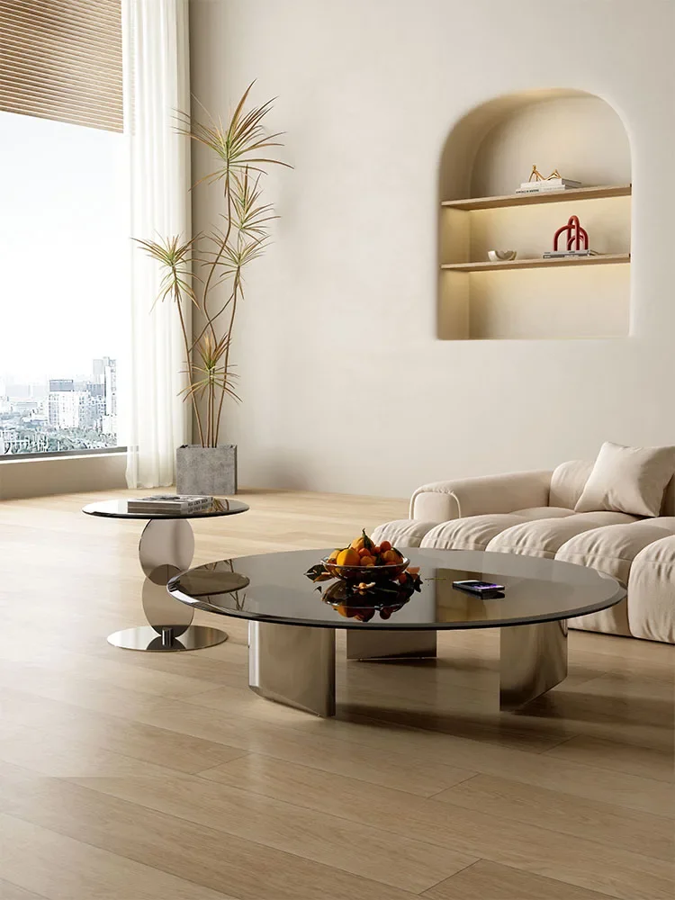 

PQF Suspended Tea Table Tempered Glass Coffee Table Tea Side Table