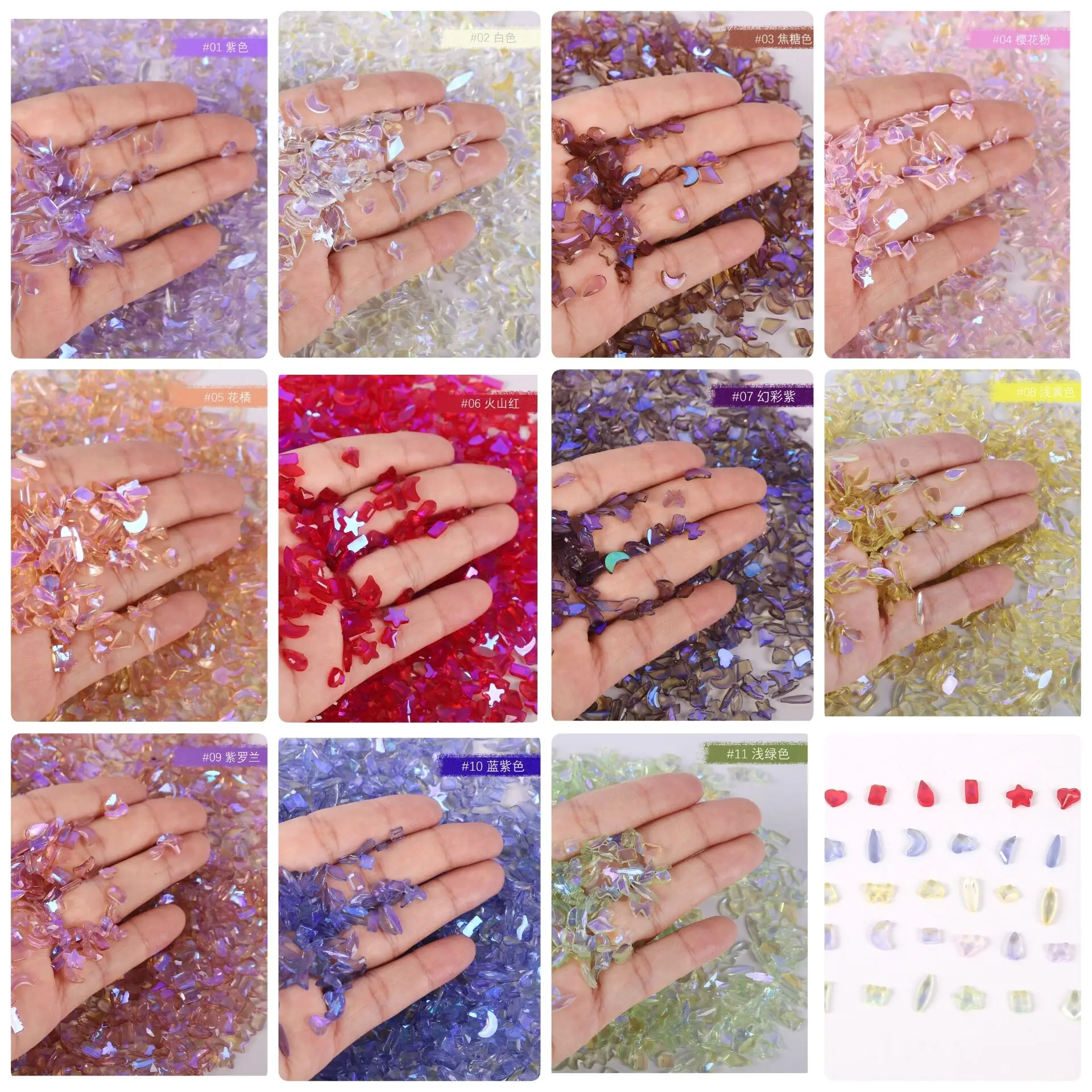 Nail Art Rhinestones Kit 100pcs Mix Shape Nail Gems AB Stones Flatback  Rhinestones For DIY Manicure Decorations