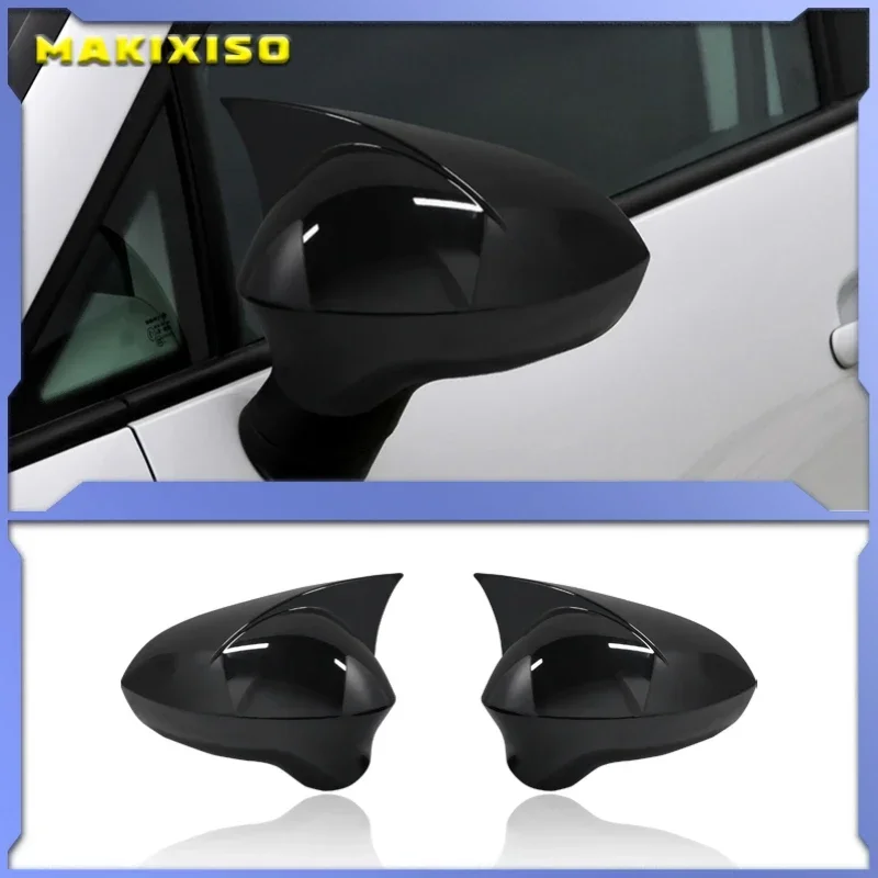 

2p Bright Black Side Wing Rearview Mirror cover caps For Seat ibiza Cupra 2009-2017