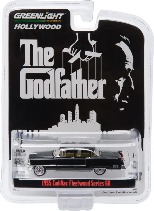 

1: 64 Hollywood 1955 Cadillac Fleetwo Godfather of Cadillac Alloy car model collection gift ornaments