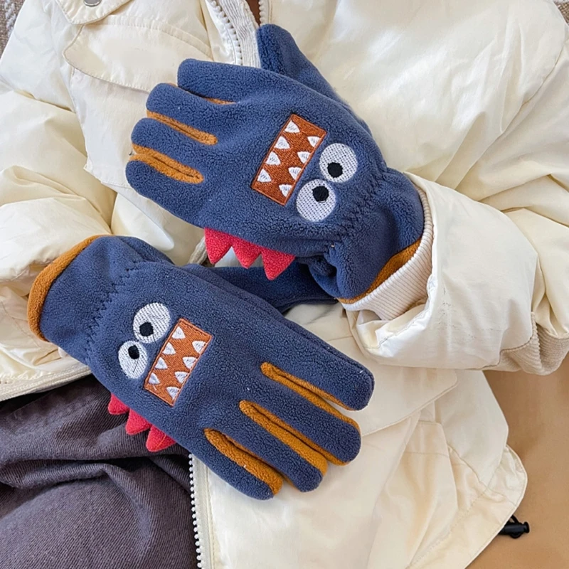 Cartoon Gloves for Kids Warmth & Fun Combined Gloves Baby Girls Boys Handwear with Cartoon Pattern Winter Warm