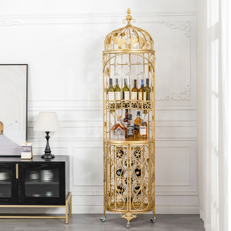 

Vertical Luxury Wine Rack Metal Gold Large Champagne Display Wine Holder Living Room Portabotellas Vino Home Decoration