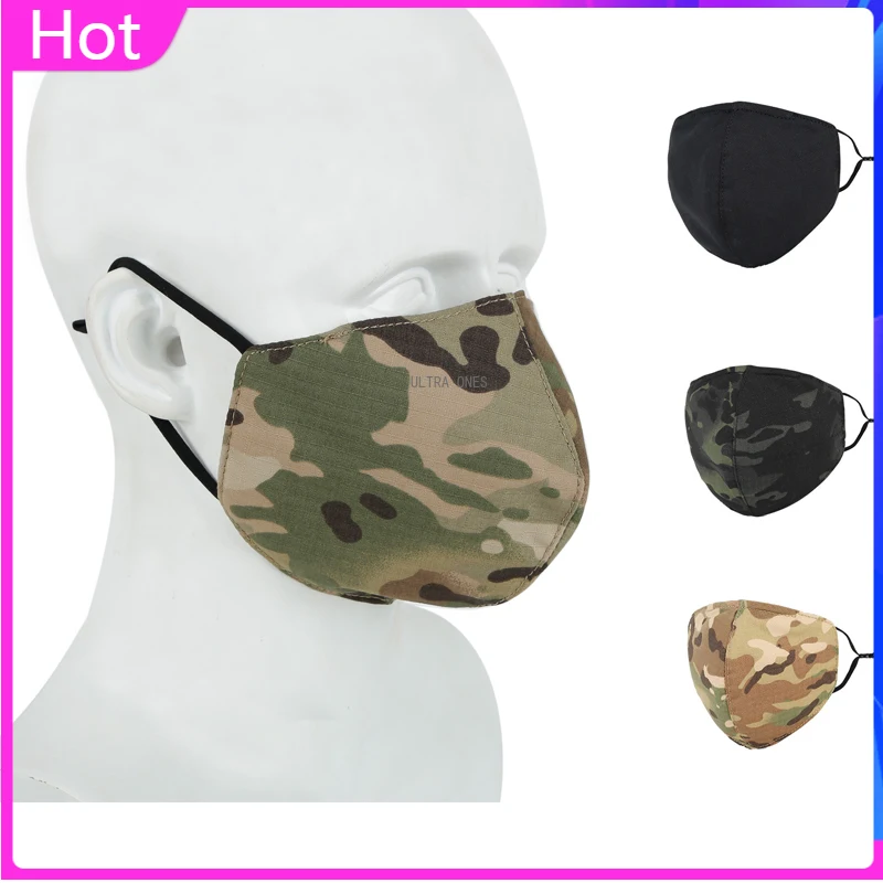 

Tactical Mask Cover Cycling Riding Hiking Hunting Breathable Net Cloth Protective Half Face Mask Covers with Elastic Ear Loop