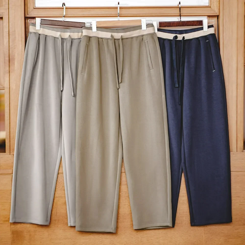 Maden Autumn Casual Air Layer Sweatpants Cityboy Loose Wrinkle Stretch Straight Leg Sports Pants Men&rsquo;s Baggy Trousers casual pants sports pants casual sports pants