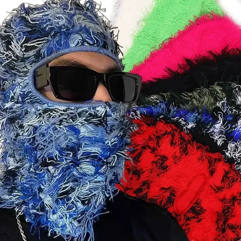 BalaclavaDistressedKnittedFullFaceSkiMaskShiestyMaskCamouflage