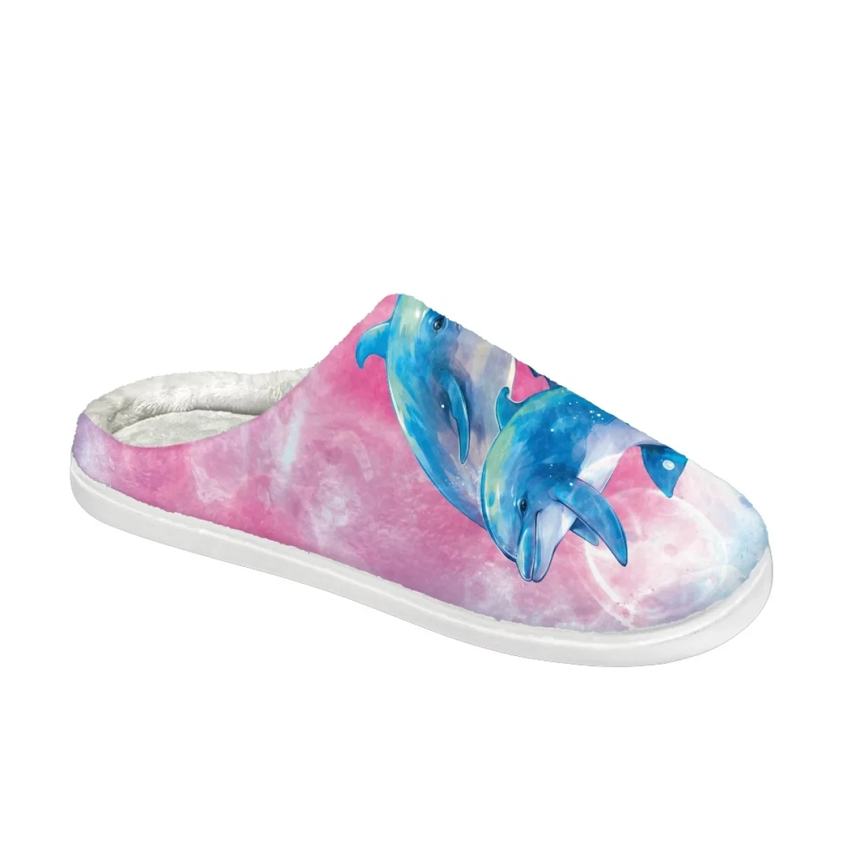 Fashion Dolphin Design Simple Home Cotton Slipper Women Travel Comfort Slipper Winter Indoor Non-slip Slippers Print On Demand