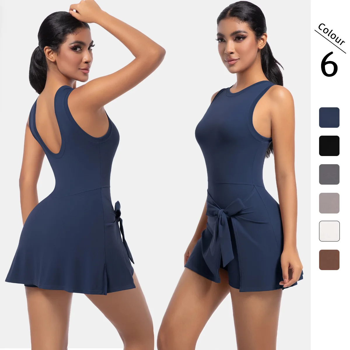 New Anti-exposure Tennis Skirt Yoga Jumpsuit Vest One-piece Fitness Clothes Golf Dress Breathable Women