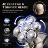 Sejoy 5 IN 1 LED Display Electric Head Shavers with Nose & Ear Trimmer for Bald Men 7 Floating Heads Bald Head Shavers for Men 3
