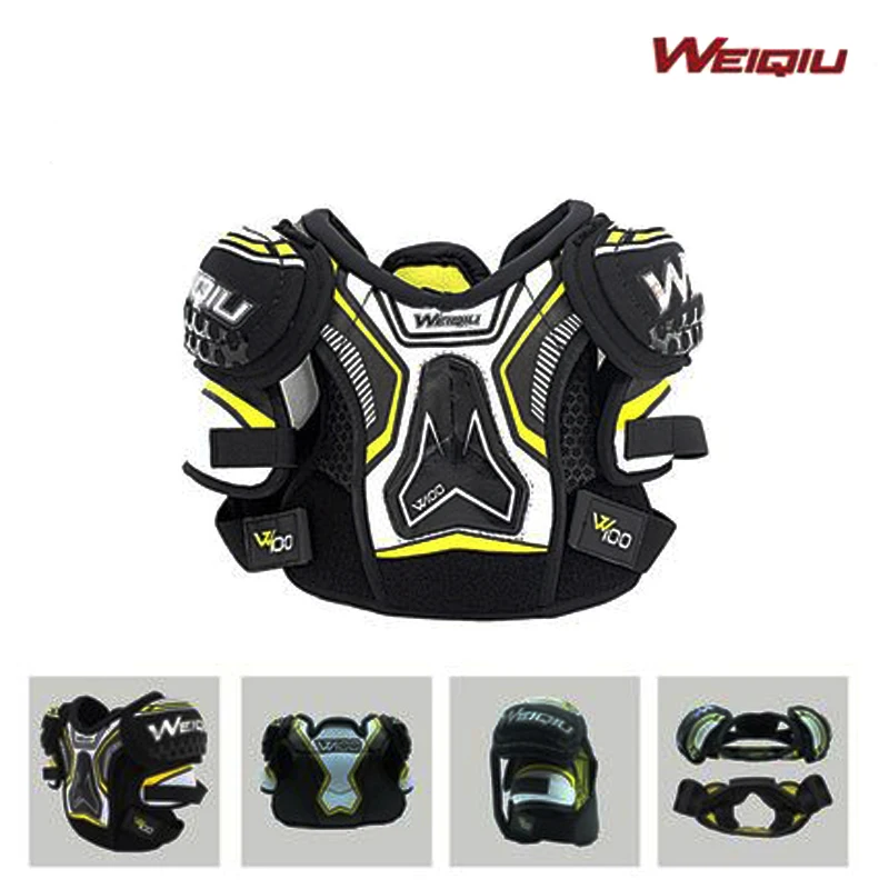 WEIQIU Full Set 6PCS Ice Hockey Chest Protective Gear W100 Elbow Pads