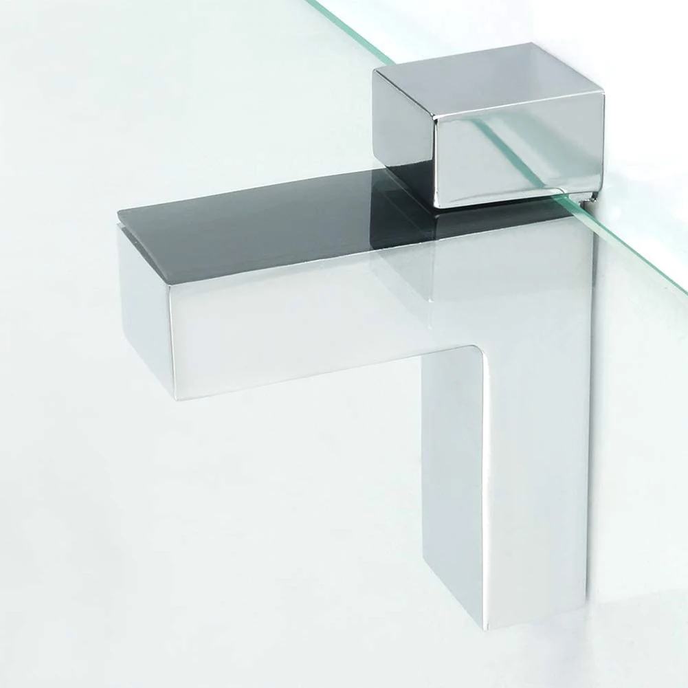 Description Picture 5 of itemAdjustable Glass Shelf Holder F Shape Bracket Zinc Alloy Construction Enhance Organization and Showcasing Your Belongings