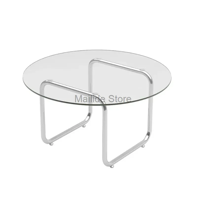 Nordic Glass Coffee Tables light luxury Living Room Furniture Modern Home Transparent Low Table Minimalist Round sofa Side Table