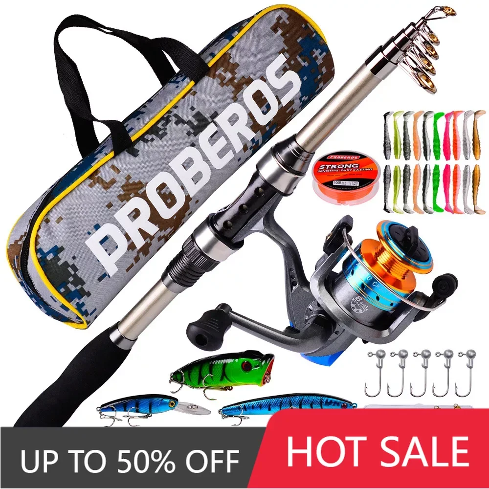 

Carbon Fiber Fishing Pole set Telescopic Fishing Rod and Reel Combos Full Kit Left and Right Hand Can Change Fishing Reel Gear