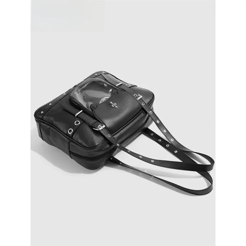 패셔너블한 리벳 여성 숄더 핸드백 2024 가을 겨울 일본 스타일 소량 디자인 감각적인 다용도 토트백 - AliExpress