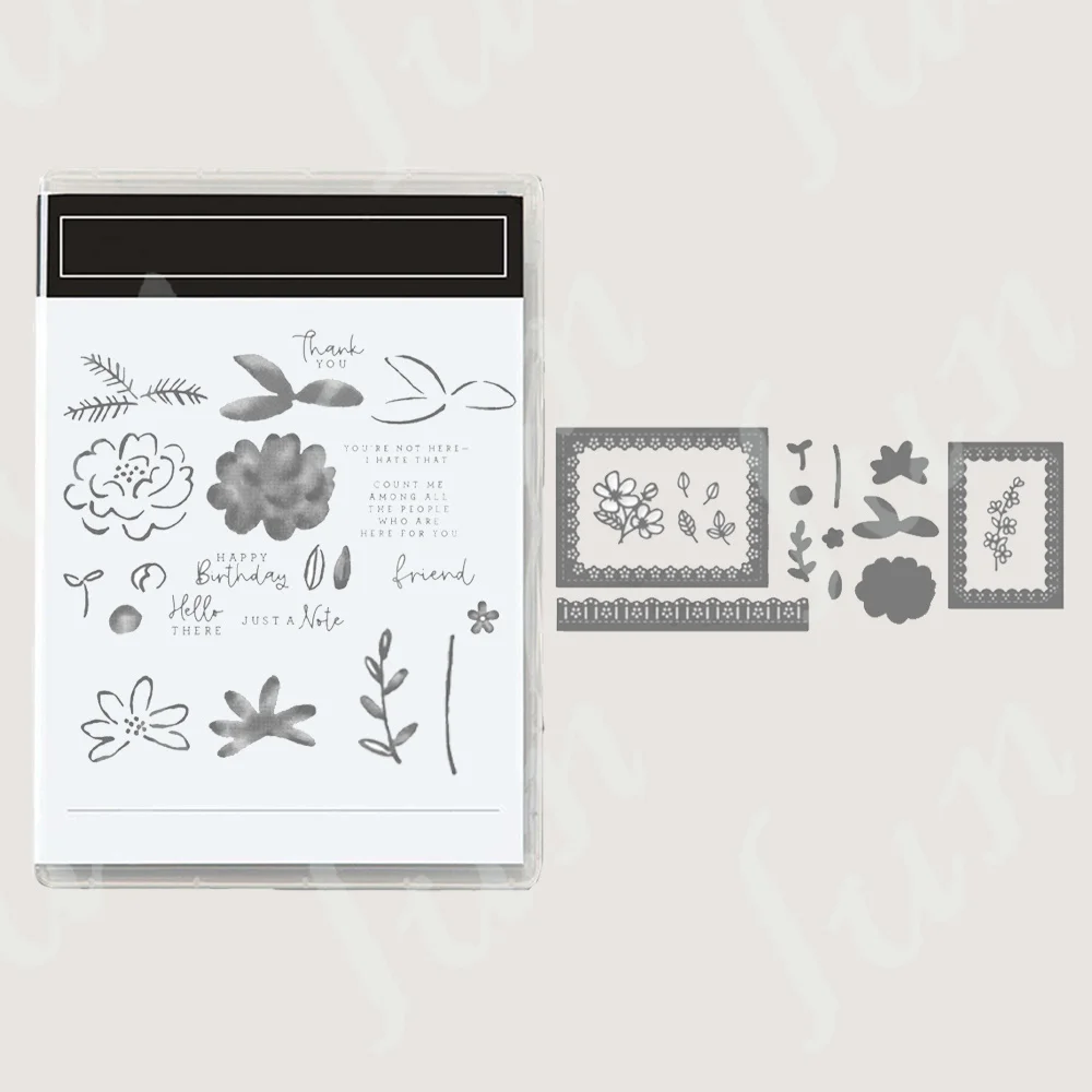 

2023 New Cute Flowers Clouds Clear Stamps Metal Cutting Dies For Diy Scrapbook Stamps Album Craft Paper Card Decoration Die Cut