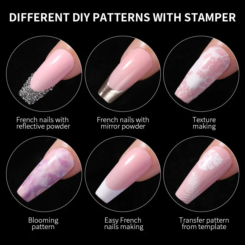 Nail Art Stamper 1Set Mini Transparent Jelly Nail Art Stamper with Scraper 2pcs Jelly Silicone Set DIY Polish Design Print Stamp Stamping Tools nail art stamper