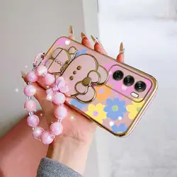 Floral Elegance Phone Case Set with Lanyard and Stand - 3 Pieces for OPPO Reno15 FS 5G (Pink)