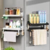 refrigerator shelves,Strong magnetic absorption rack,spice rack,With paper roll holder,Kitchen supplies storage rack With hook 1