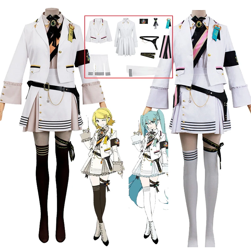 

2.5th Project Sekai Colorful Stage Feat Cosplay Anime Rin Cosplay Costume JK White Uniform Sing Party Role Play Outfit for Women