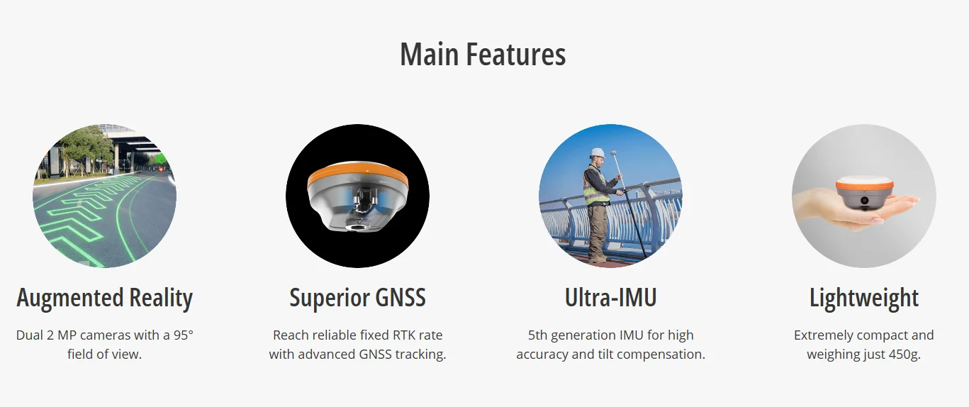 I76 RTK Palm-Sized GNSS Visual Positioning International Version Rover Station I