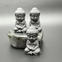 6cm Buddha Statue Natural Shungite Energy Quartz Reiki Magic Stones  Crystals Healing Fengshui Meditation Figurine Desk 2