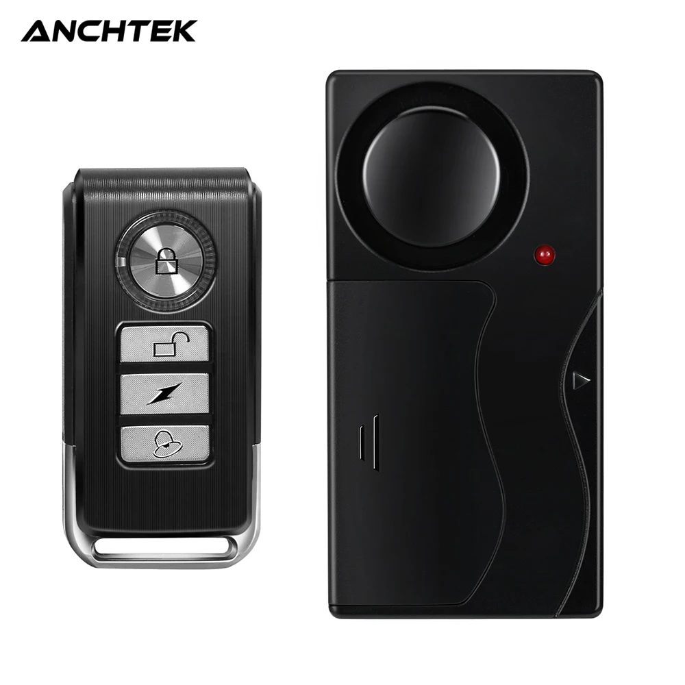 Anchtek 110db Loud Wireless Vibration Alarm with Remote Control Anti-Theft Motorcycle Bike Vehicle Security