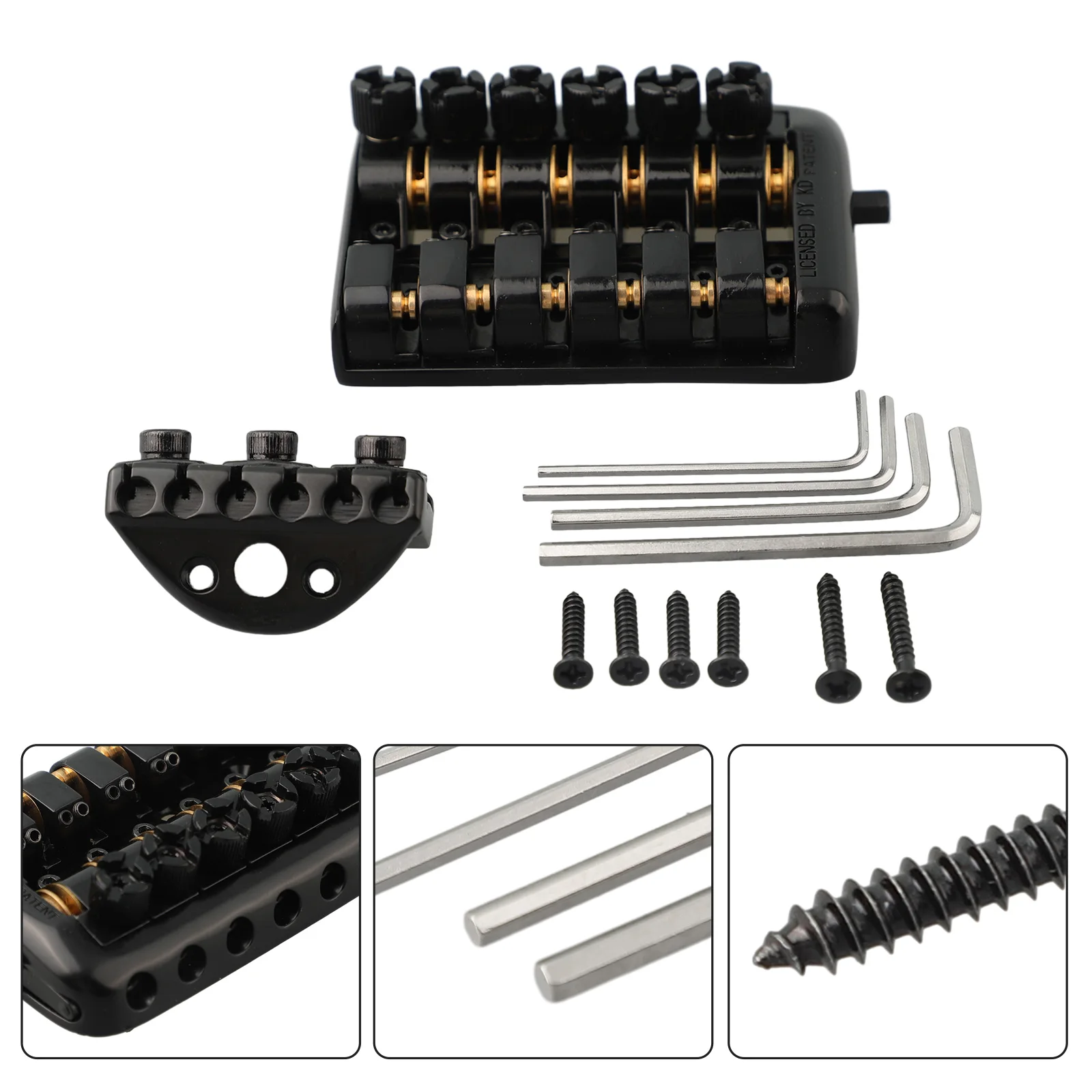 6 String Fixed Bridge Saddle Headless Electric Guitar Bridge Tailpiece With Parts High Quality Guitar Bridge Tailpiece Parts