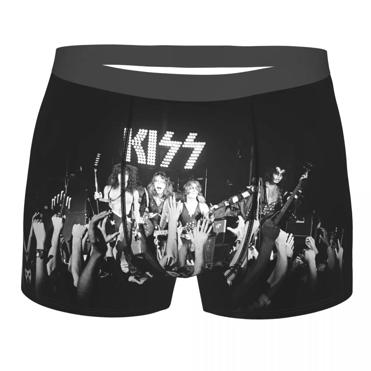 Kiss Band Underpants Breathbale Panties Male Underwear Print Shorts Boxer Briefs