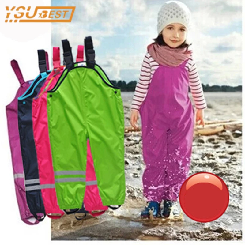 ChildrenWaterproofRainPantsAutumnSpringGirlFleeceLining