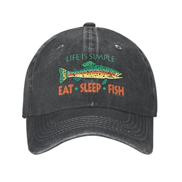 Fashion Cotton Funny Fishing Baseball Cap for Men Women Custom Adjustable  Unisex Eat Sleep Fish Dad Hat Outdoor - AliExpress