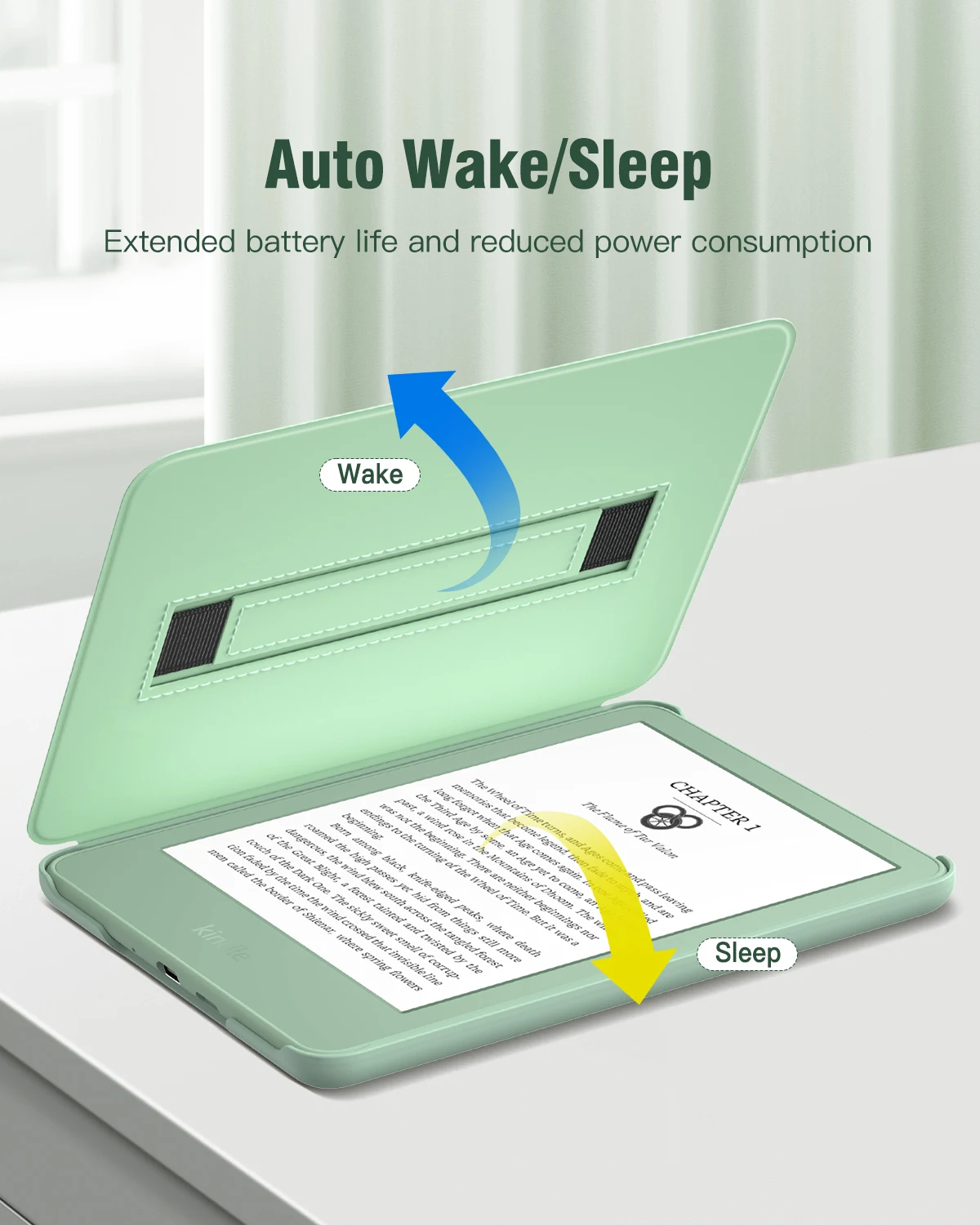 Lightweight Shell Cover with Hand Strap and Auto Wake/Sleep