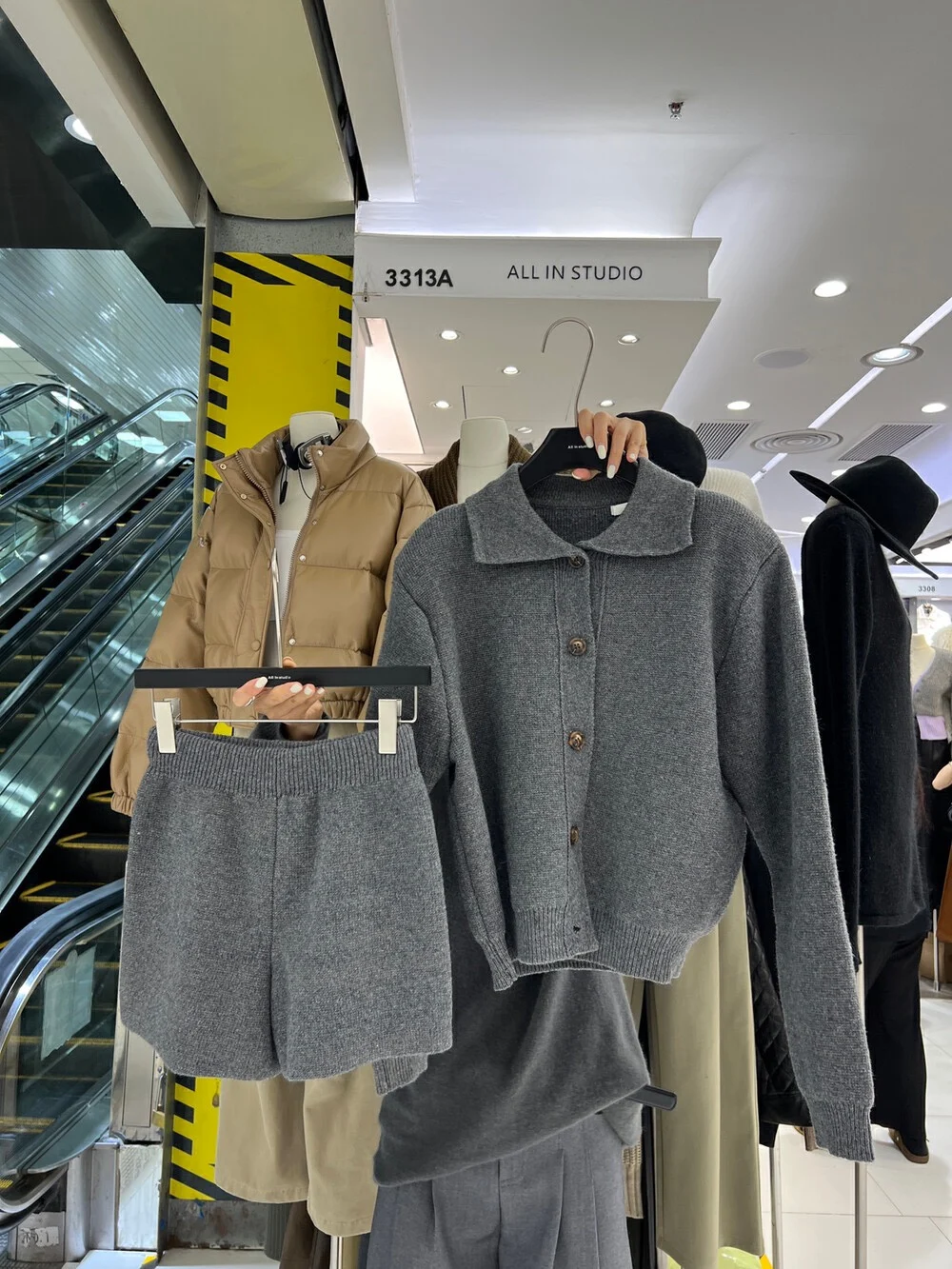 Autumn Winter New Two-piece Knitted Sets Single Breasted Sweater Top High Waist Shorts Korean Fashion Casual Outfits Solid Suit