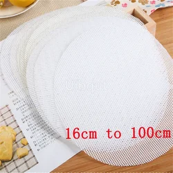 White Round Non-Stick Silicone Steamer Mats for Dumplings and Pastries (46cm)