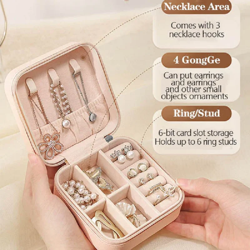 Portable Jewelry Storage Box Candy Color Travel Storage Organizer Jewelry  Case Earrings Necklace Ring Jewelry Organizer Display