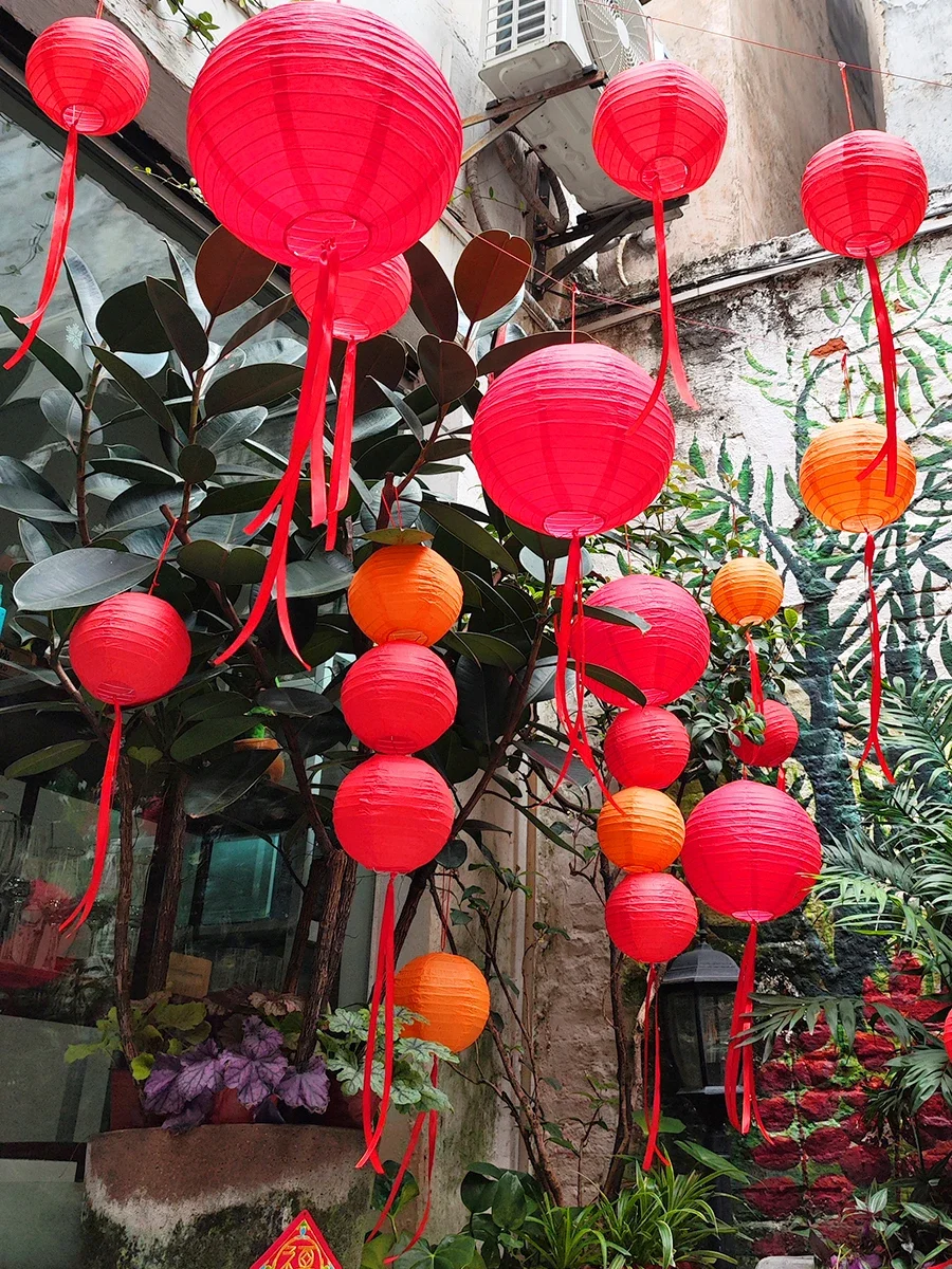 

Красный фонарь, подвесное украшение, Китайский Свадебный магазин, открытие праздничной сцены, декоративные бумажные фонари размера