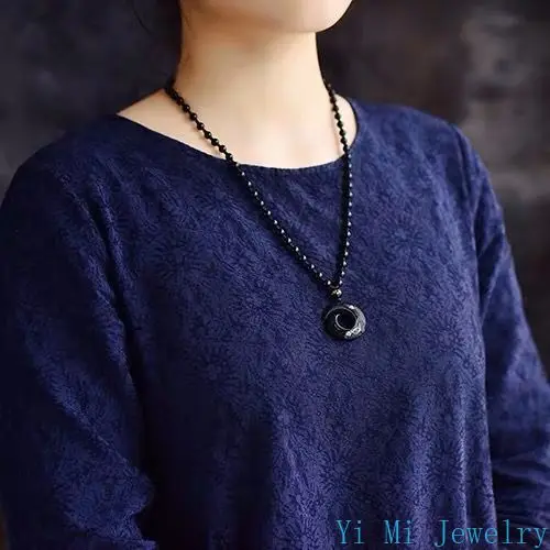 Obsidian Raw Stone Necklace Crafts Decorative Craft Organic Material Feng Shui Piedras Jewelry Lucky Natural Amethyst Ornaments pendant necklace