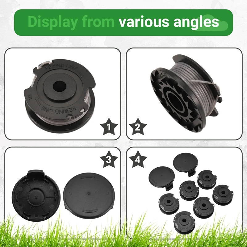 ABYO Strimmer Spool Replacement For , 8Pcs String Trimmer Spool Compatible With Cordless Grass Trimmer Art 23 SL
