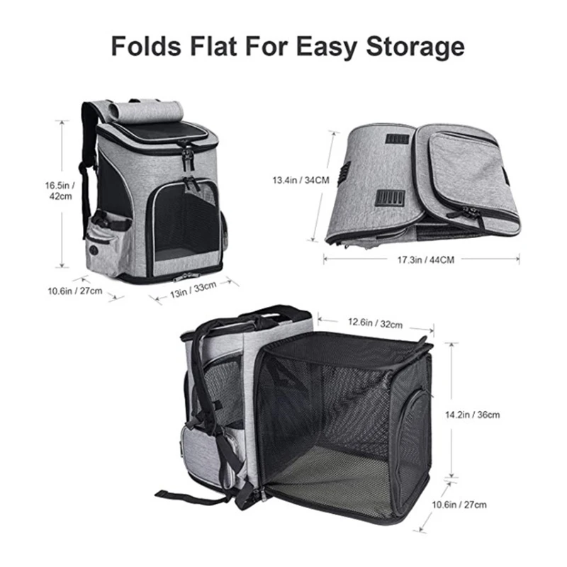 Pet Carrier Bag Pet Supplies Out Puppy Backpack Expandable Large Capacity Breathable Portable Cat Backpack Foldable Dog Bag pet carrier bag pet carrier backpack pet bag